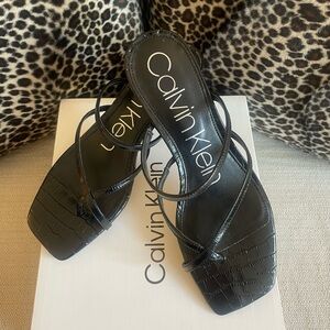Calvin Klein "Becca" Strappy Black Heel Sandal